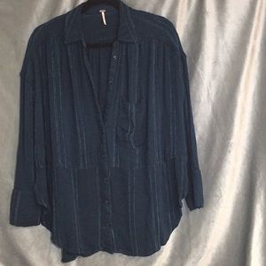 Free People XS oversized button up
